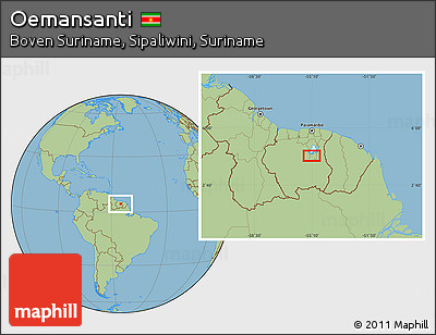 Savanna Style Location Map of Oemansanti
