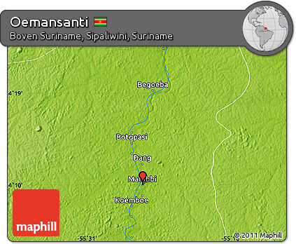 Physical Map of Oemansanti