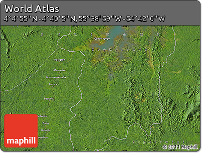 Satellite Map of the Area around 4° 22' 30" N, 55° 10' 29" W
