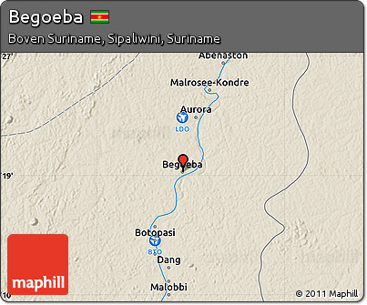 Shaded Relief Map of Begoeba