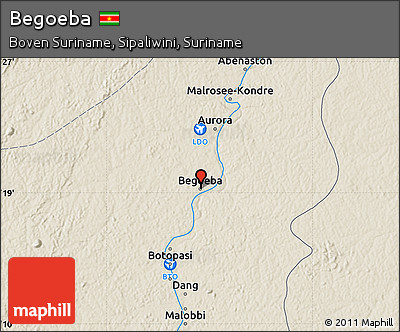 Shaded Relief Map of Begoeba