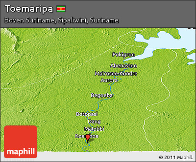 Physical Panoramic Map of Toemaripa