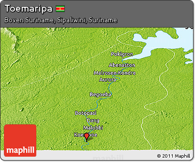 Physical Panoramic Map of Toemaripa