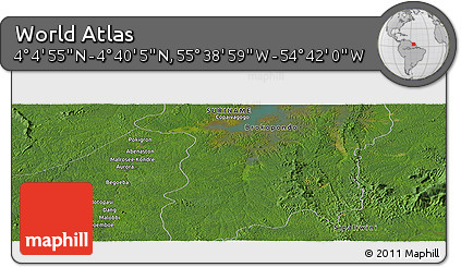 Satellite Panoramic Map of the Area around 4° 22' 30" N, 55° 10' 29" W