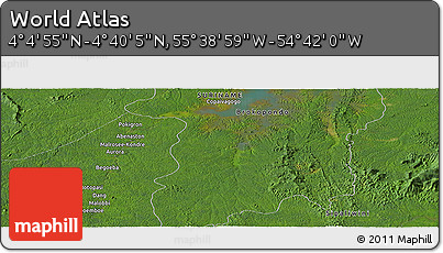 Satellite Panoramic Map of the Area around 4° 22' 30" N, 55° 10' 29" W