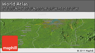 Satellite Panoramic Map of the Area around 4° 22' 30" N, 55° 10' 29" W