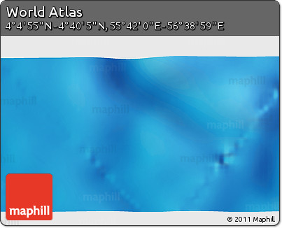 Physical 3D Map of the Area around 4° 22' 30" N, 56° 10' 29" E