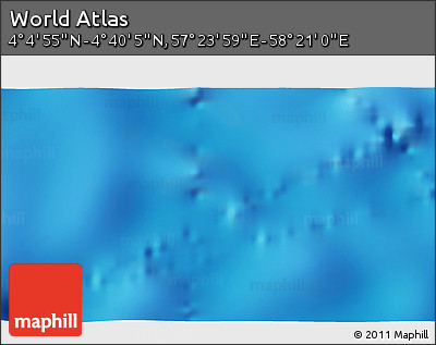 Physical 3D Map of the Area around 4° 22' 30" N, 57° 52' 30" E