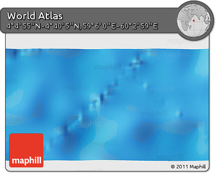 Physical 3D Map of the Area around 4° 22' 30" N, 59° 34' 30" E