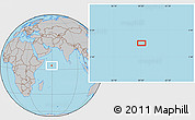 Gray Location Map of the area around 4° 22' 30" N, 59° 34' 30" E