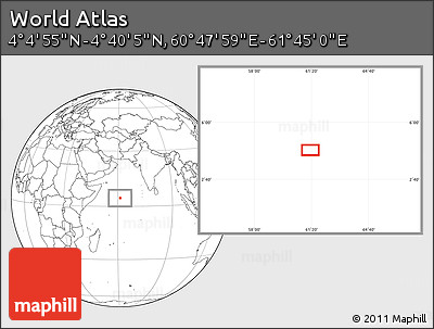 Blank Location Map of the Area around 4° 22' 30" N, 61° 16' 29" E