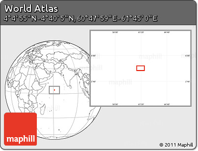Blank Location Map of the Area around 4° 22' 30" N, 61° 16' 29" E