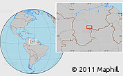Gray Location Map of the area around 4° 22' 30" N, 64° 31' 30" W