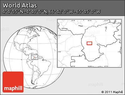 Blank Location Map of the Area around 4° 22' 30" N, 66° 13' 29" W