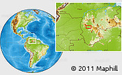 Physical Location Map of the area around 4° 22' 30" N, 66° 13' 29" W