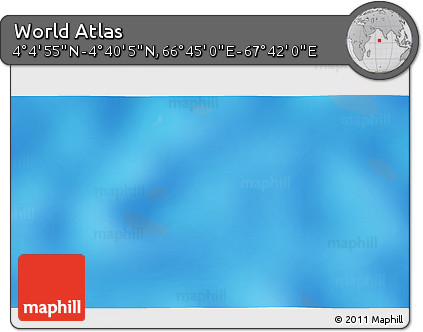 Physical 3D Map of the Area around 4° 22' 30" N, 67° 13' 29" E