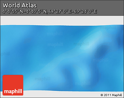 Physical 3D Map of the Area around 4° 22' 30" N, 68° 55' 30" E