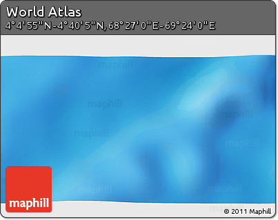 Physical 3D Map of the Area around 4° 22' 30" N, 68° 55' 30" E
