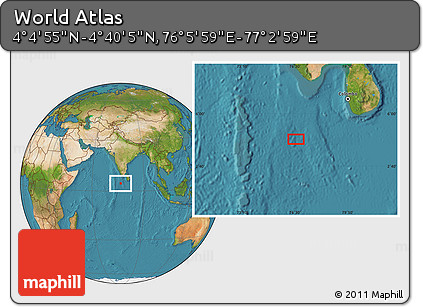 Satellite Location Map of the Area around 4° 22' 30" N, 76° 34' 29" E
