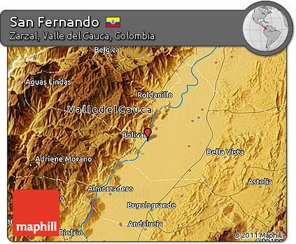 Physical 3D Map of San Fernando