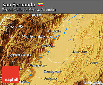 Physical 3D Map of San Fernando