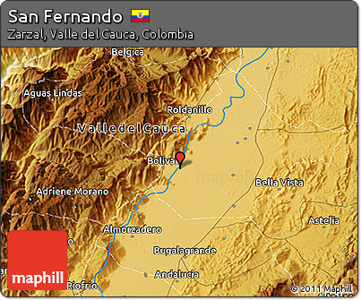 Physical 3D Map of San Fernando