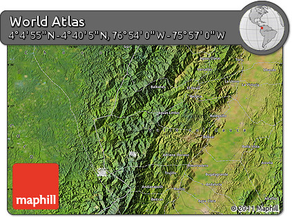 Satellite Map of the Area around 4° 22' 30" N, 76° 25' 30" W