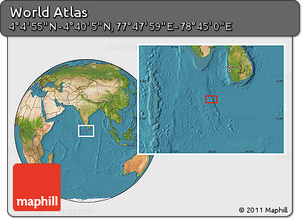 Satellite Location Map of the Area around 4° 22' 30" N, 78° 16' 30" E
