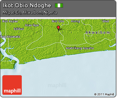 Physical 3D Map of Ikot Obio Ndoghe