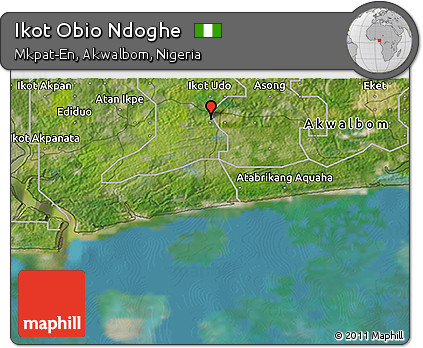 Satellite 3D Map of Ikot Obio Ndoghe