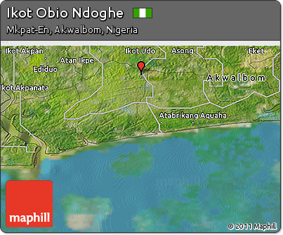 Satellite 3D Map of Ikot Obio Ndoghe