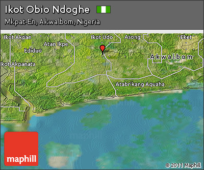 Satellite 3D Map of Ikot Obio Ndoghe