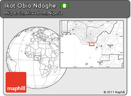 Blank Location Map of Ikot Obio Ndoghe