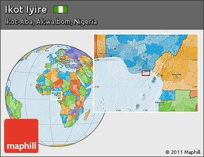 Political Location Map of Ikot Iyire