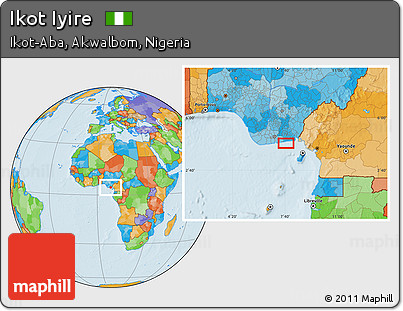 Political Location Map of Ikot Iyire