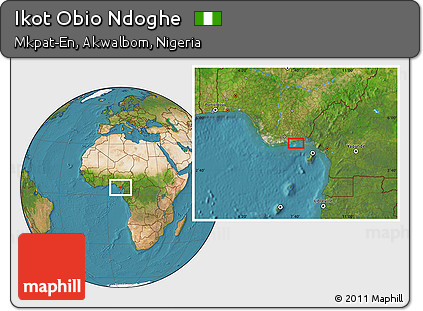 Satellite Location Map of Ikot Obio Ndoghe
