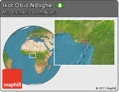 Satellite Location Map of Ikot Obio Ndoghe