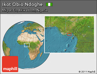 Satellite Location Map of Ikot Obio Ndoghe