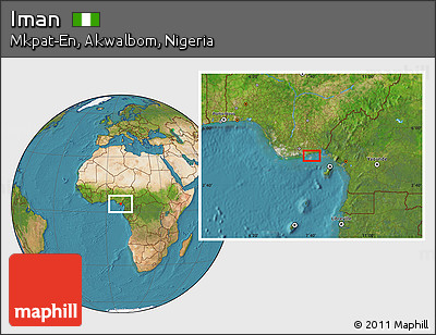 Satellite Location Map of Iman