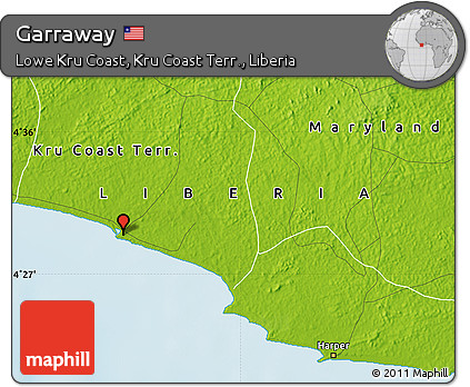 Physical Map of Garraway