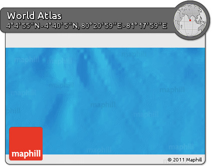Physical 3D Map of the Area around 4° 22' 30" N, 80° 49' 29" E