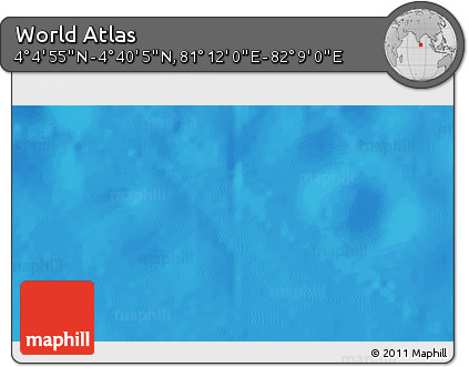 Physical 3D Map of the Area around 4° 22' 30" N, 81° 40' 30" E