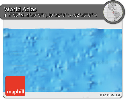 Shaded Relief 3D Map of the Area around 4° 22' 30" N, 83° 13' 29" W