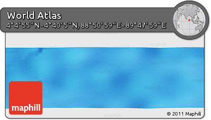Physical Panoramic Map of the Area around 4° 22' 30" N, 89° 19' 29" E