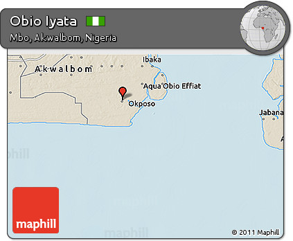 Shaded Relief 3D Map of Obio Iyata