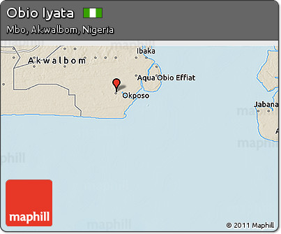 Shaded Relief 3D Map of Obio Iyata