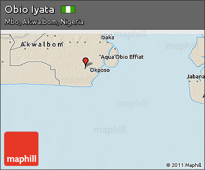 Shaded Relief 3D Map of Obio Iyata