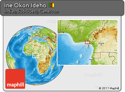 Physical Location Map of Ine Okon Ideho