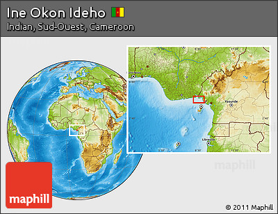 Physical Location Map of Ine Okon Ideho
