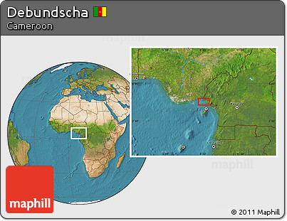 Satellite Location Map of Debundscha